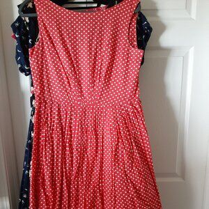 Emily and Fin Abigail pink polka dot dress, size large